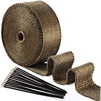 ilauke 15M x 5CM Cinta Anticalorica Escape Aislante de Fibra con 15 Negro Bridas